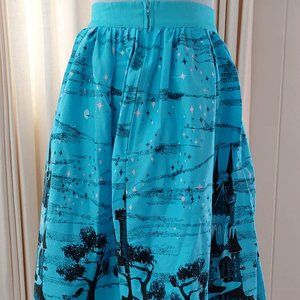 Pinup Girl Clothing - XL Blue Castles Skirt Yardsale!